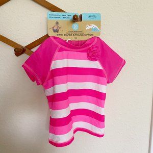 NWT Charlie Banana Pink Striped Swim Suit
